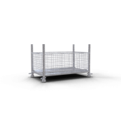 Mesh box pallet | 1,30m x 0,70m x 0,70m | galvanized | with closed hook